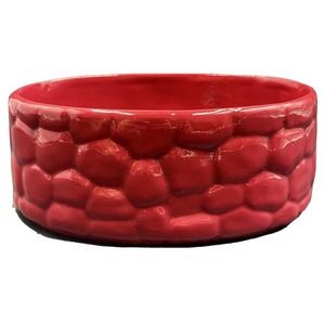 Vintage Stoneware Planter "Speeding Ticket Red" with Black Glaze -8"x6"3"